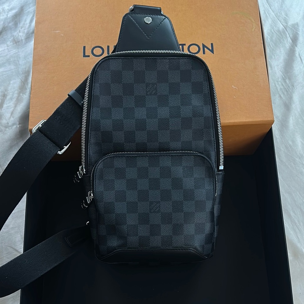 Louis Vuitton Black sling bag with Damier Graphite Pattern 100% authentic 🔥